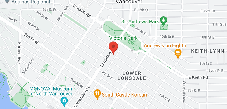 map of 301 540 LONSDALE AVENUE